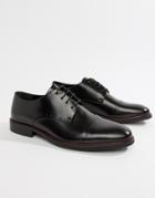 Silver Street Punched Toe Cap Shoe In Black - Black