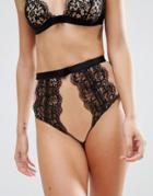 Asos Valentina Corded Lace High Waist Pant - Black