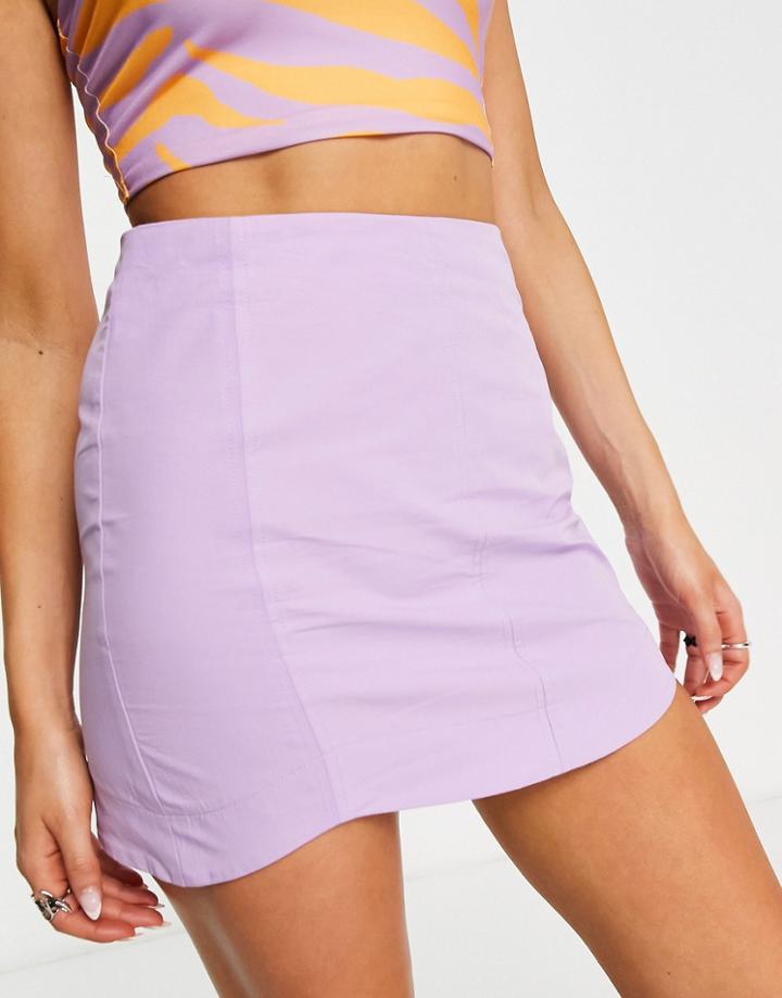 Bershka A Line Mini Skirt In Lilac-purple