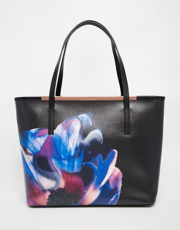 Ted Baker Cosmic Bloom Crosshatch Shopper - Black