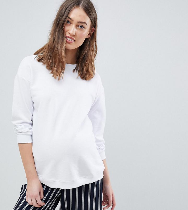 Asos Design Maternity Cute Sweat - White