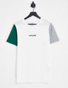 Sixth June T-shirt In White With Color Block Sleeves - Part Of A Set-multi