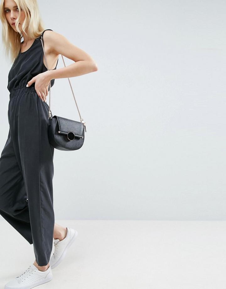 Asos Minimal Jumpsuit With Waist Detail - Black