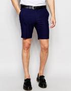 Asos Skinny Shorts In Blue Check - Blue