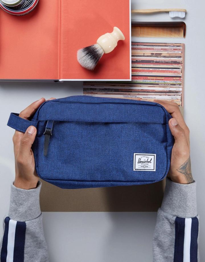 Herschel Supply Co Chapter Toiletry Bag In Eclipse Crosshatch - Navy