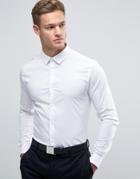 New Look Skinny Fit Shirt In White - White