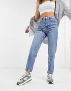 Mango Mom Jeans In Washed Blue-blues