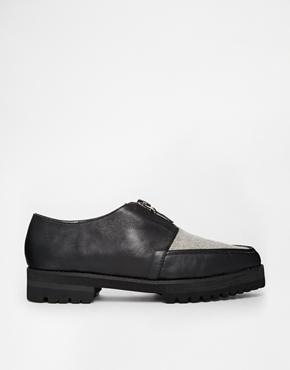 Senso Katia Black Flat Grunge Sole Flat Shoes - Black