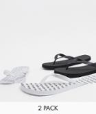 Truffle Collection 2 Pack Flip Flop In Black And White-multi