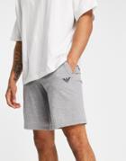 Emporio Armani Bodywear Terry Eagle Logo Shorts In Gray-grey