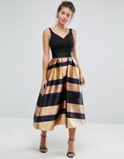 Coast Red Carpet Ria Metallic Stripe Dress - Multi