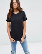 Asos Lightweight Knitted Loopback T-shirt - Black