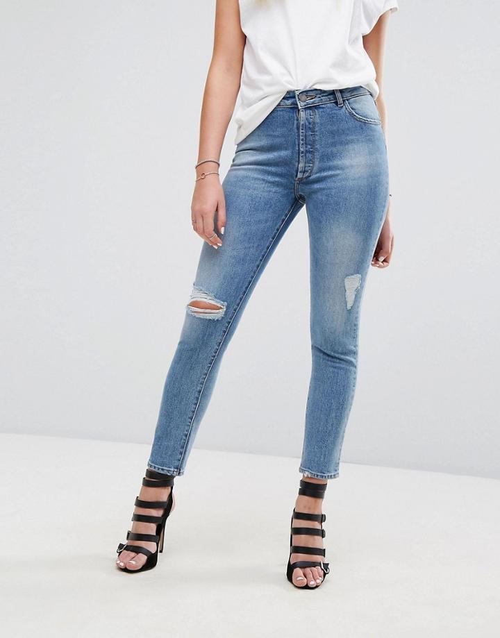 Dl1961 Bella Slim Fit Jean With Rips And Distressing-blue