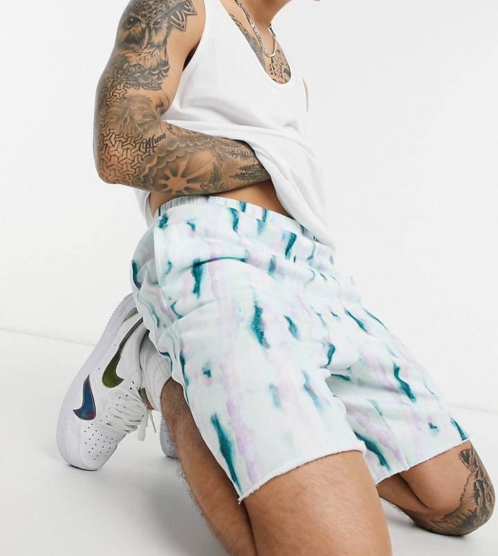 Asos Made In Kenya Slim Fit Tie Dye Shorts - Part Of A Set-green