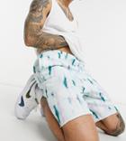 Asos Made In Kenya Slim Fit Tie Dye Shorts - Part Of A Set-green