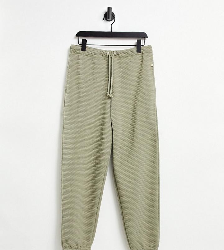 Collusion Unisex Oversized Sweatpants In Honeycomb Waffle Fabric Set-neutral