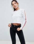 Asos Top In Vertical Stripe With Bright Taping - Multi