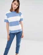 Selected Sisse T-shirt In Oversized Stripe - Multi