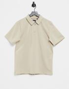 Only & Sons Polo With Zip In Beige-brown