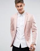 Asos Super Skinny Jersey Blazer In Pink - Pink