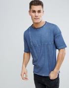 D-struct Frayed Edge Oversized T-shirt - Blue