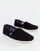 Toms Classic Espadrilles In Black Canvas