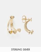 Asos Gold Plated Sterling Silver Triple Heart Swing Earrings - Gold Plated