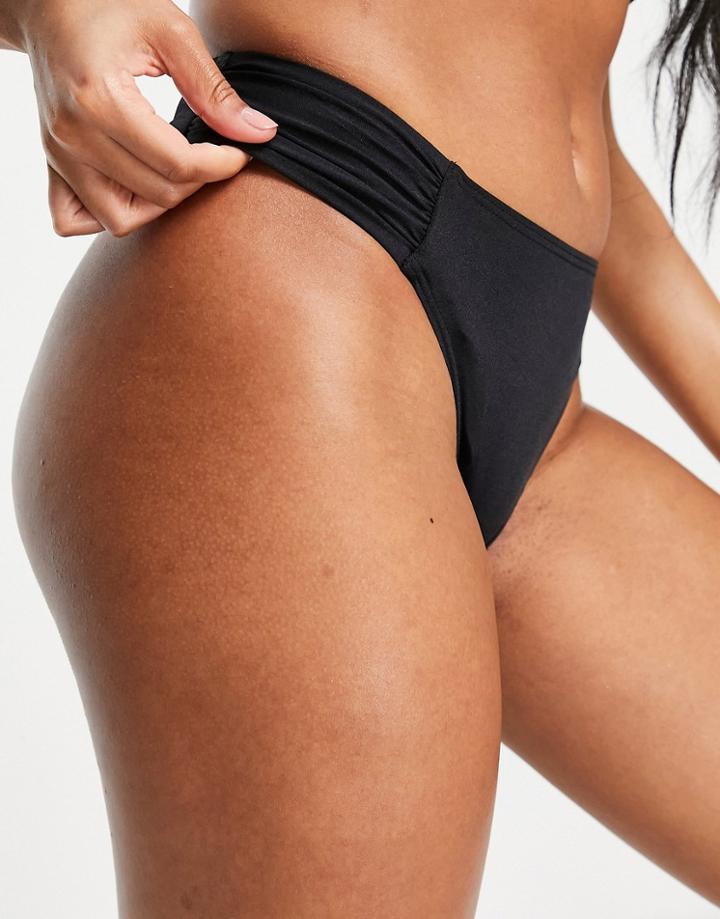 Pour Moi Cote D'azure High Leg Bikini Bottom In Black