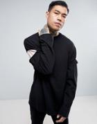 Asos Oversized Long Sleeve T-shirt With Super Long Sleeves And Slashed Seams - Multi