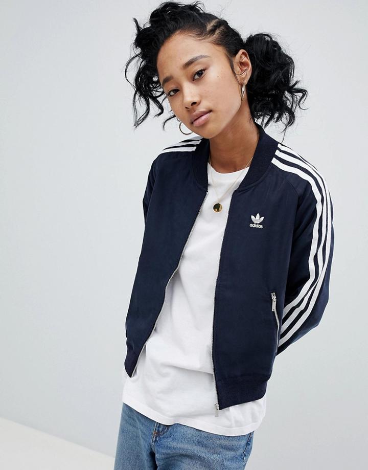 Adidas Three Stripe Track Jacket - Black