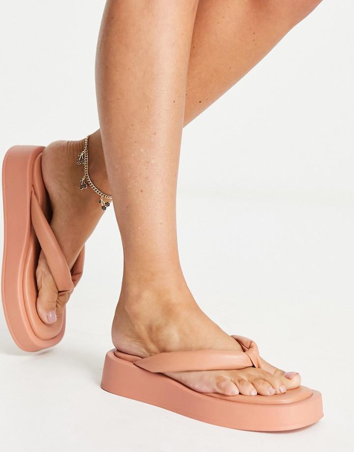 Kaltur Flip Flop Sandals In Orange Pu - Orange