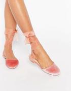 Asos Laurel Ballet Flats - Pink Velvet