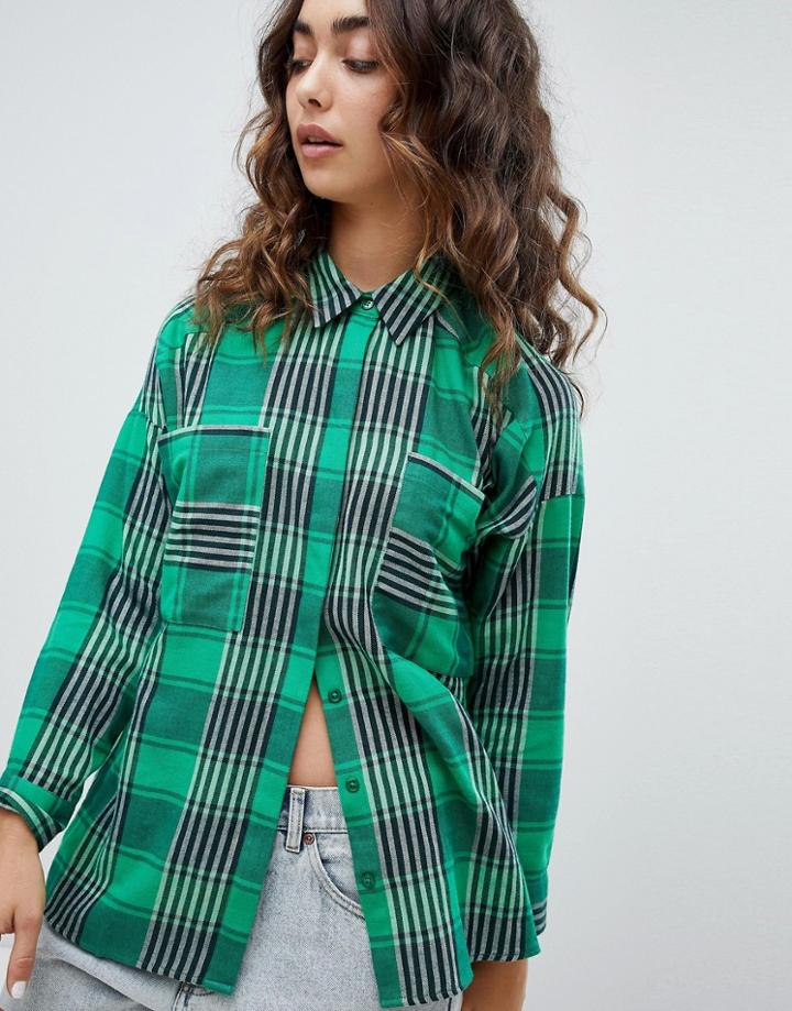 Asos Design Oversized Shirt In Premium Check - Multi
