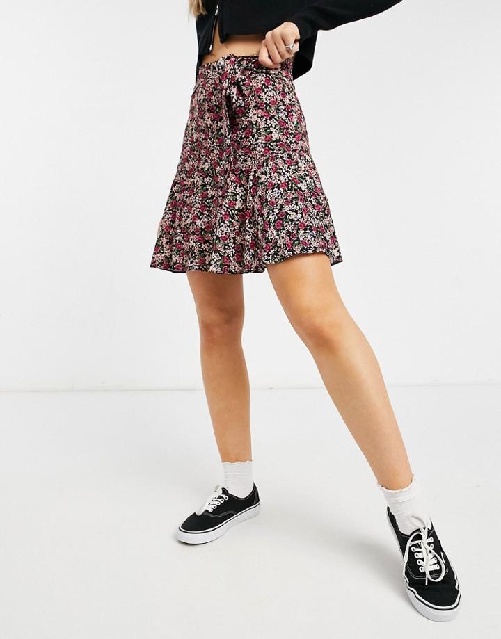 New Look Floral Mini Skirt In Pink Pattern