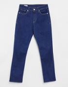 Kings Of Indigo High Rise Slim Straight Jeans In Blue Denim Wash-blues