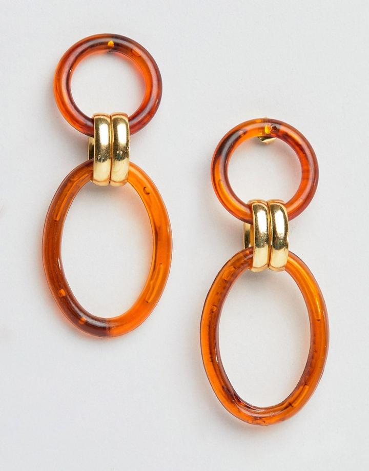 Gogo Philip Resin Hoop Link Earrings - Brown