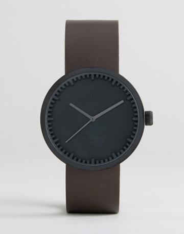 Leff Amsterdam D-series Leather Watch In Brown/black 38mm - Brown
