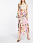 Nobody's Child Sara Floral Print Multicolored Midi Skirt