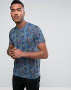 Threadbare New Palm Print T-shirt - Blue