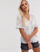Y.a.s Broderie Anglais Top - White