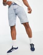 Only & Sons Loose Fit Denim Shorts In Acid Wash-blue