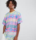Reclaimed Vintage Inspired Geo-tribal Striped T-shirt - Multi