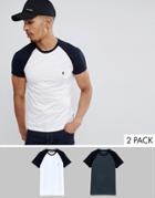 French Connection 2 Pack Raglan T-shirts-navy