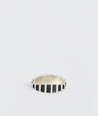 Asos Design Textured Band Ring In Burnished Silver Tone - Silver
