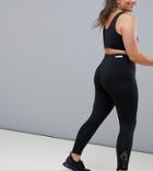 Asos 4505 Curve Legging With Lace Cuff Detail - Black