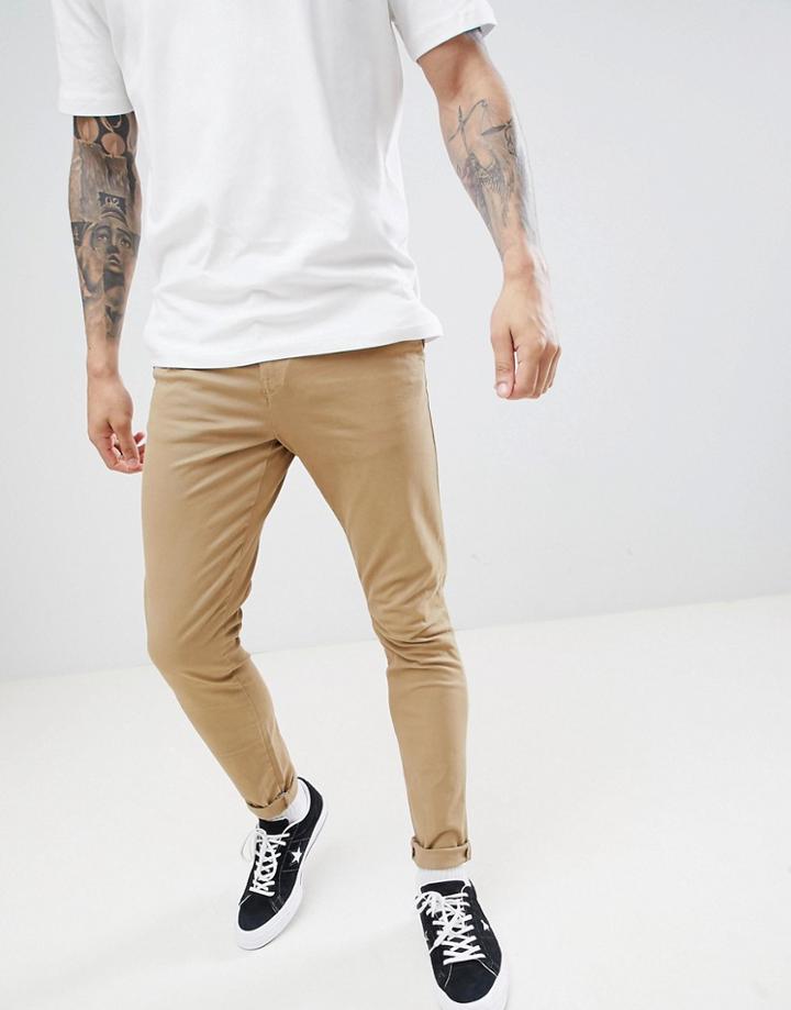 New Look Skinny Chinos In Tan - Stone