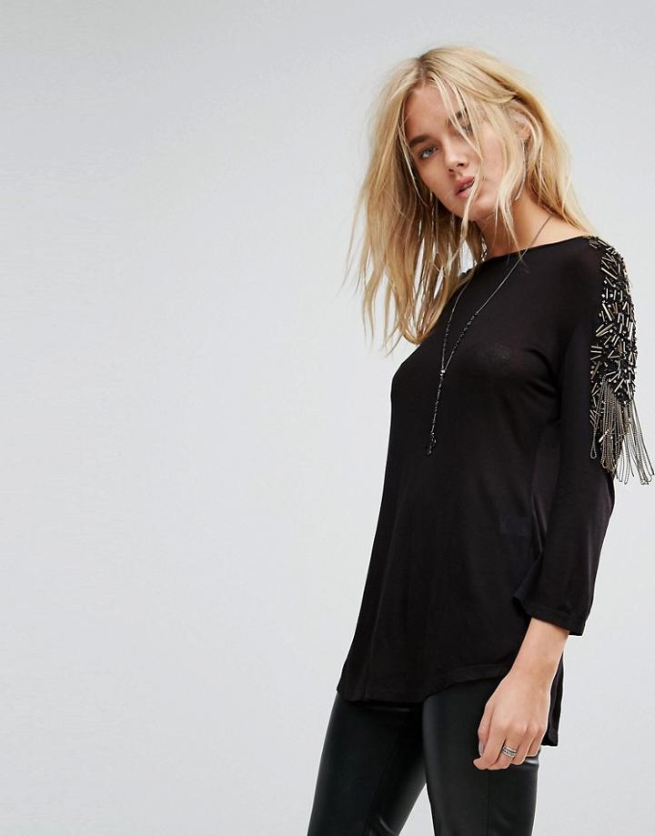 Bolongaro Trevor Embellished Military Tee - Black