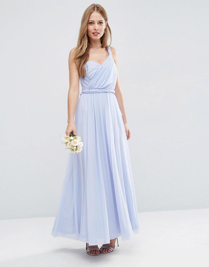 Asos Wedding Multiway Mesh Maxi Dress - Multi