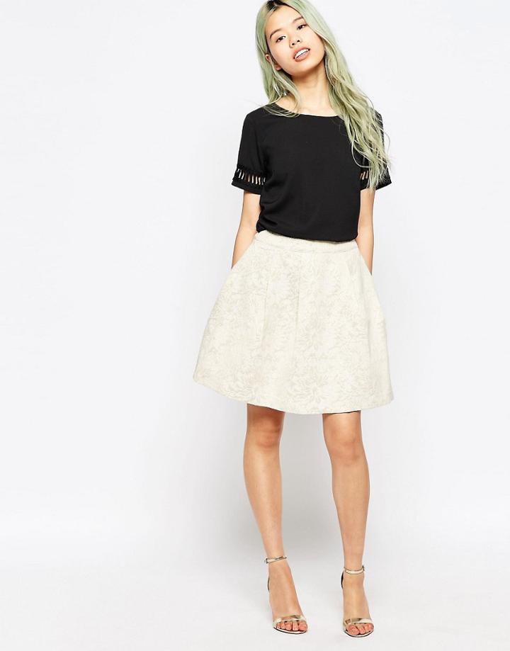 Vero Moda Puffy Skater Skirt - Oatmeal