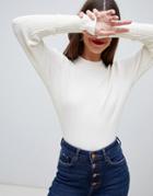 Vero Moda Aware Ribbed Funnel Neck Sweater-cream